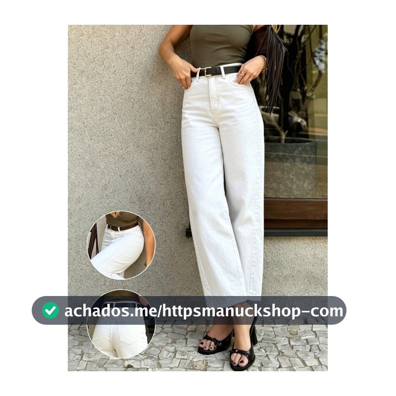Calça Denim Branca Afunilada Feminina, Calça Denim Casual Solta, Estilo Elegante Retrô de Rua Y2K para Férias, Outono/Inverno
