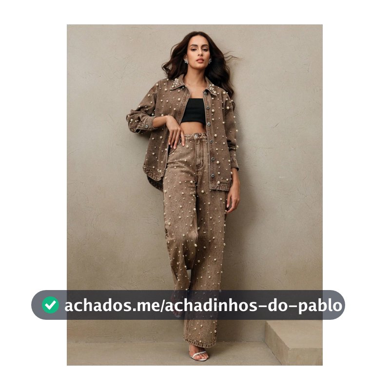 Anewsta Calça Reta Larga de Cintura Alta Marrom Feminina com Contas, Moda para Primavera/Verão, Dia dos Namorados, Festa, Festival, Elegante, Férias