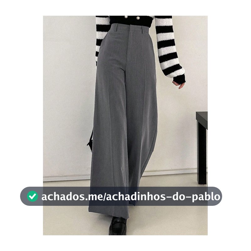 DAZY Calça Wide Leg Casual e Sólida Feminina, Calça Social Feminina