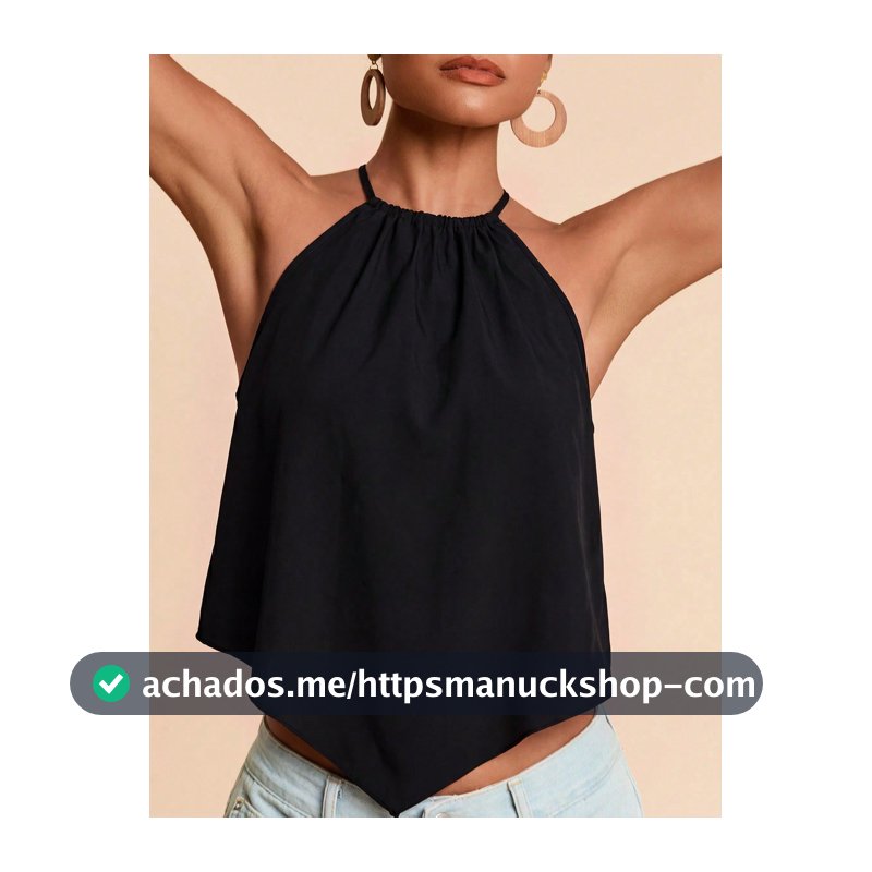 Travachic Regata de Malha Estampada para Férias para Mulheres,Top de Verão Férias Todo Preto Casual Minimalista