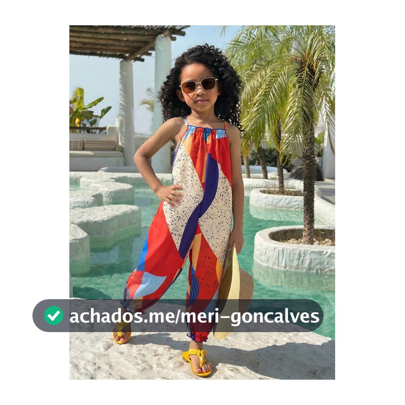 SHEIN Macacão Casual de Chiffon com Estampa Floral Miúda para Férias da Jovem