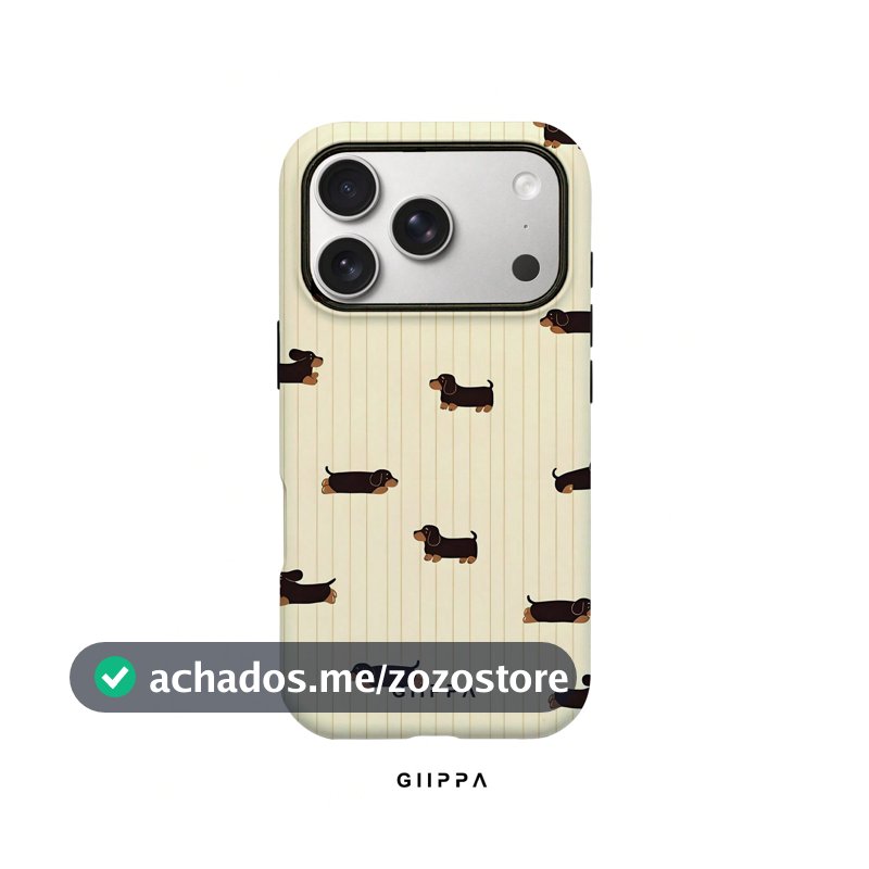 GIIPPA 1 Peça Capa de Telefone 17 Pro Max com Design de Dachshund Listrado em Mostarda e Preto, Adequada para Telefone 16 Pro Max, 15 Pro Max, 14 Pro Max, Capa de Telefone Estilosa e Interessante Coreana, Compatível com 11/12/13/14/15/16 Pro Max Plus, Design Elegante Adequado Tanto para Homens Quant...