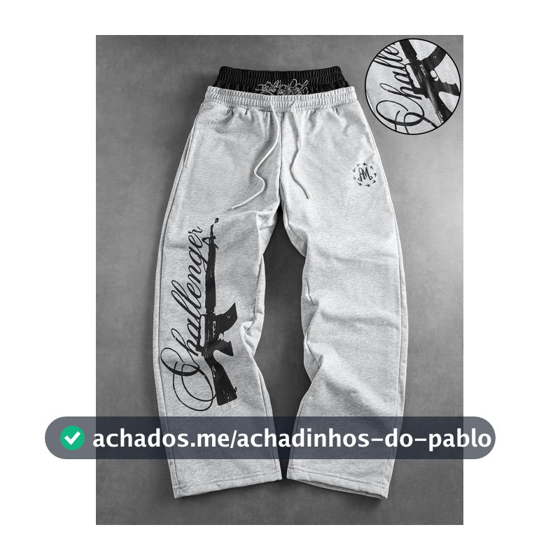 ROMWE MEN Calça de Moletom Solta com Estampa de Arma e Cintura Dupla para Homens