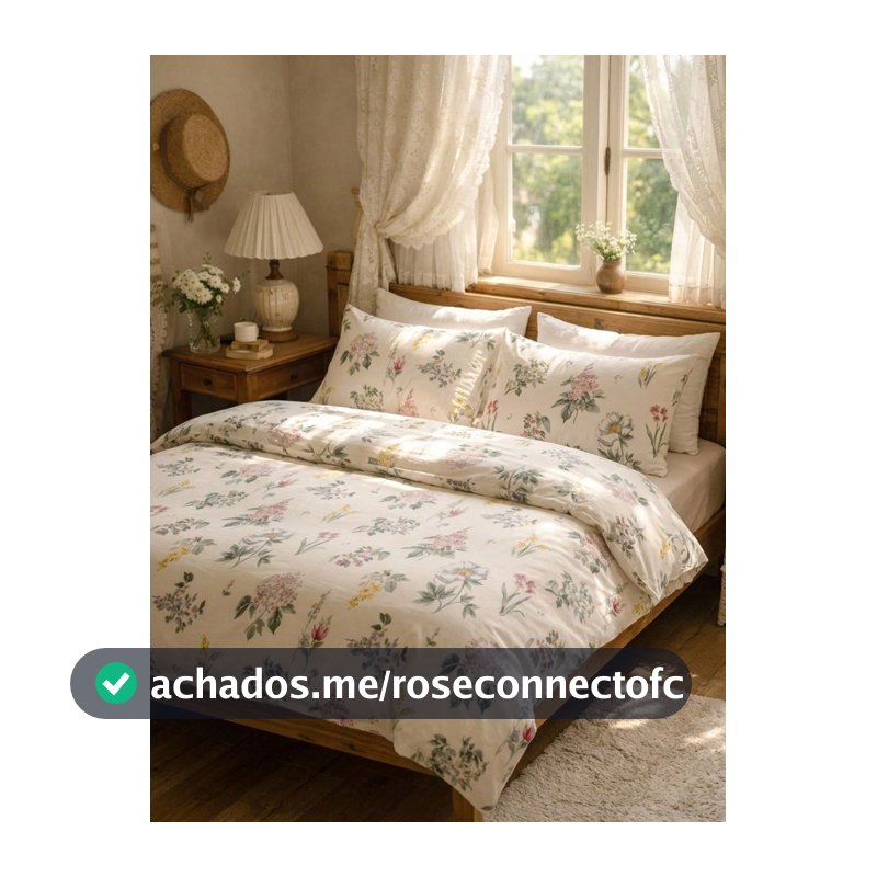 Cirelle 3 Peças Conjunto de Capa de Edredom, Conjunto de Roupa de Cama Floral Shabby Chic, Capa de Edredom com Padrão de Flores de Jardim Vintage com 2 Fronhas (Sem Enchimento)