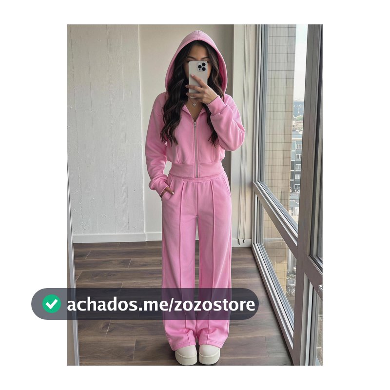 SHEIN Conjunto de Moletom e Moletom com Capuz para Adolescentes, Novo Conjunto de Moletom de Tricô Rosa Outono/Inverno
