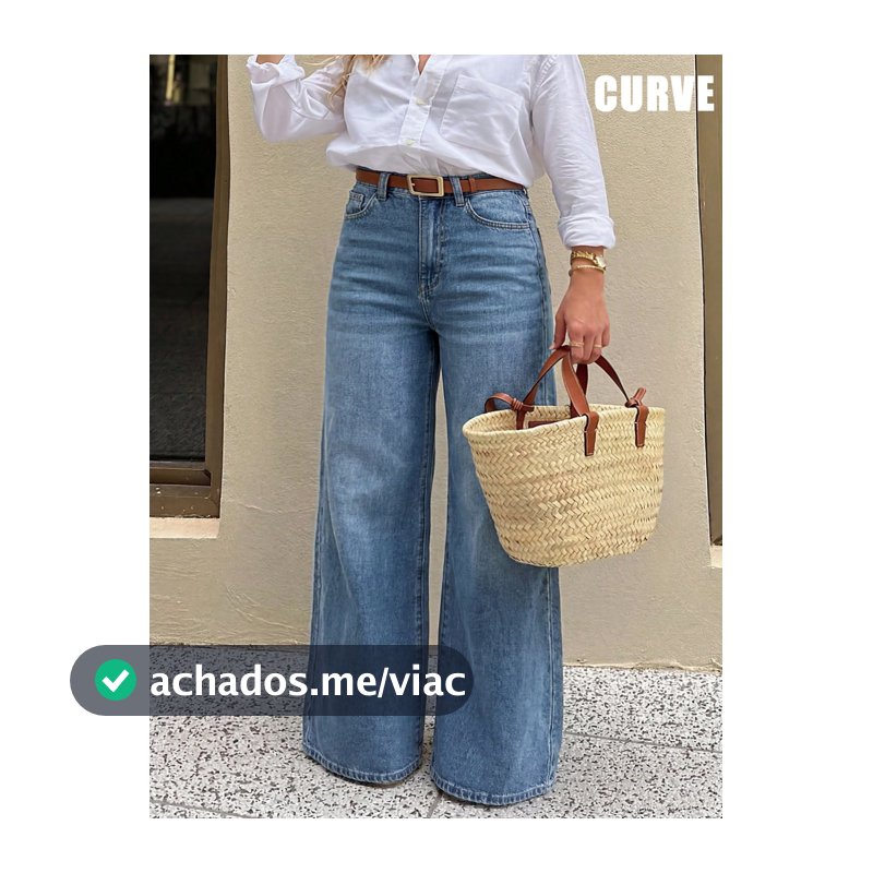 Denim Casual Plus Size Slim Fit de Cor Sólida Lavada com Efeito Desgastado, com Bolsos, Comprimento Estendido, Estilo Urban High Street, Outono