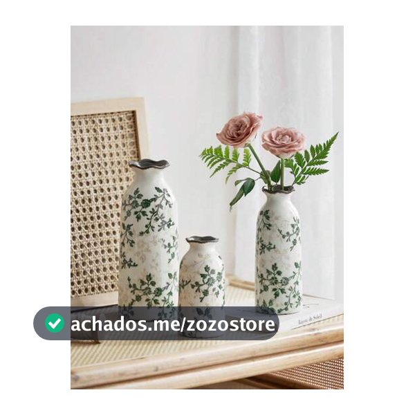 1 Peça Vaso Floral Vintage Feito à Mão com Esmalte Rachado, Decoração Cerâmica Estilo Rústico Fazenda, Padrão Floral Verde, Decoração Boêmia para Casa, Adequado para Sala de Estar, Quarto, Mesa, Pode Conter Flores Frescas/Flores Secas, Presente de Feriado