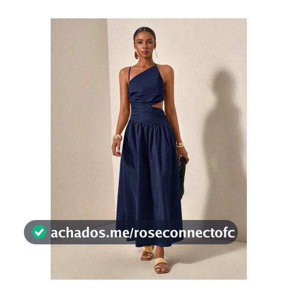 Zivah Novo Vestido Longo Casual de Férias Primavera/Verão com Um Ombro, Recorte na Cintura, Design Assimétrico, Costas Abertas e Amarração Cruzada -B