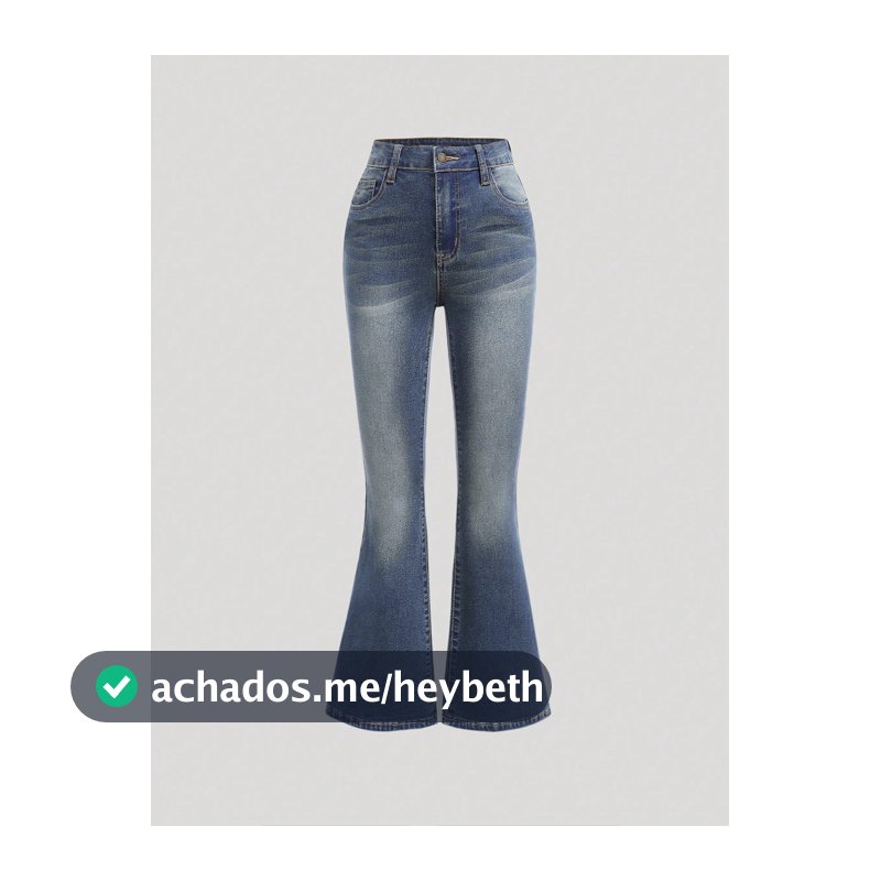 SHEIN Girlism Denim Flare com Lavagem Retrô Y2K para Meninas Pré-Adolescentes, com Bolsos Inclinados, Elástico, para o Verão