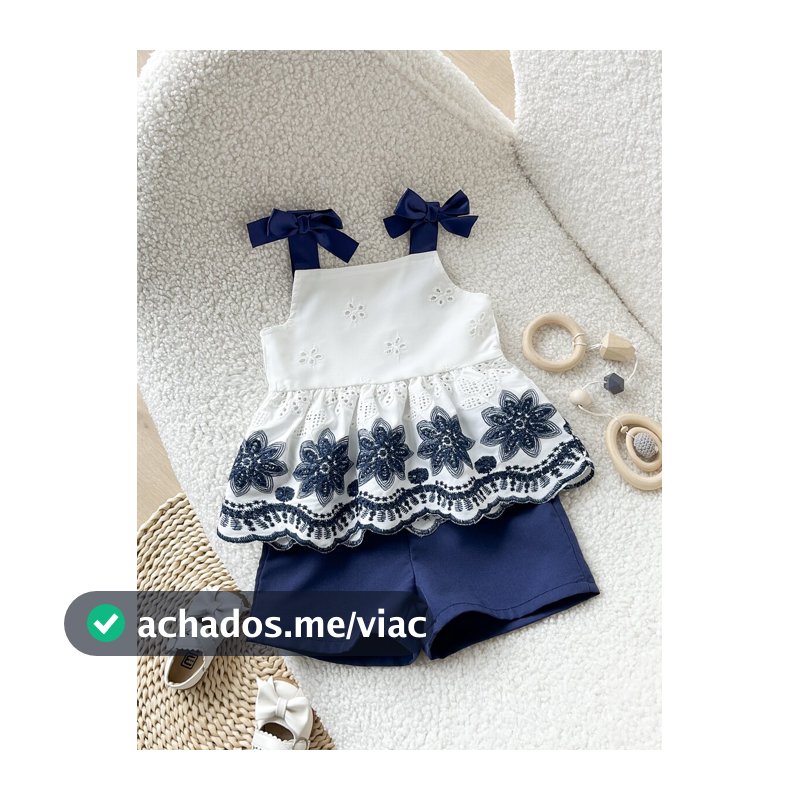 SHEIN Playful Pals 2 Pacotes Conjunto de Top Regata + Shorts com Estampa de Listras e Laço