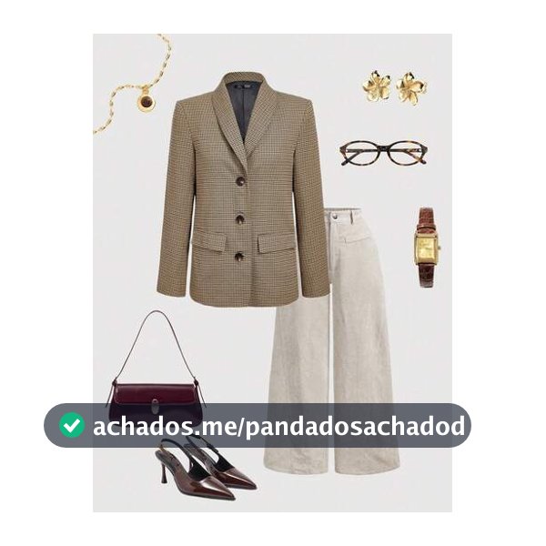 SHEIN MOD Blazer Xadrez de Moda Feminina