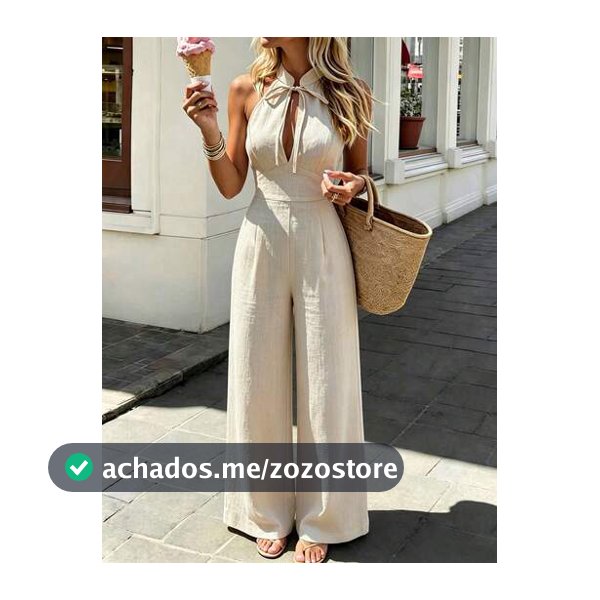 SHEIN PariChic Macacão Feminino Bege Primavera/Verão, Gola Alta com Cadarço, Perna Larga, Estilo Chinês Modificado, Cintura Alta Texturizada, Peça Única, Elegante Férias Francesas