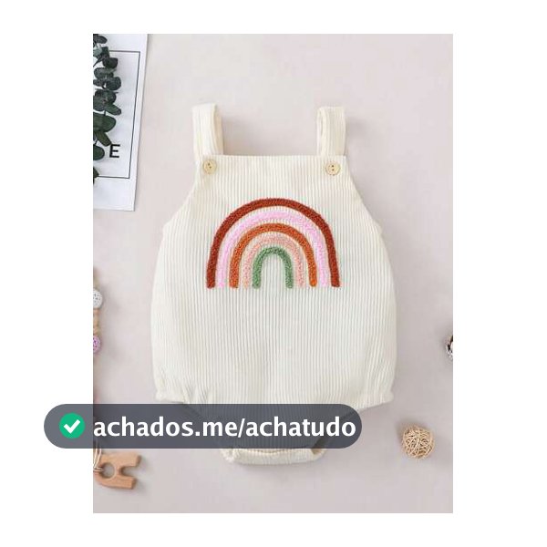Bodysuit de Bebê Recém-Nascido Bordado com Arco-Íris, Macacão Casual Fofo para Engatinhar, Melhor Presente para os Pequenos