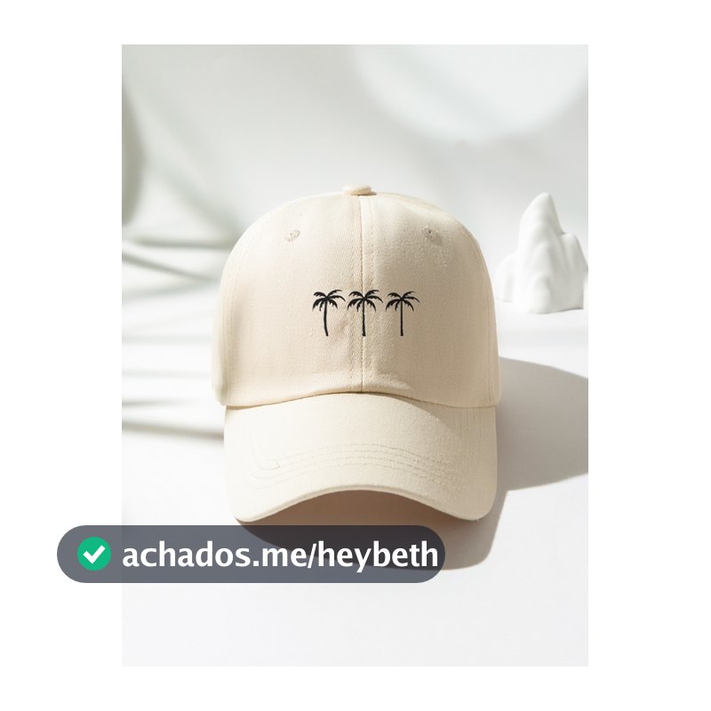 1 Peça Boné de Baseball Feminino Casual com Estampa de Árvore de Coco na Moda