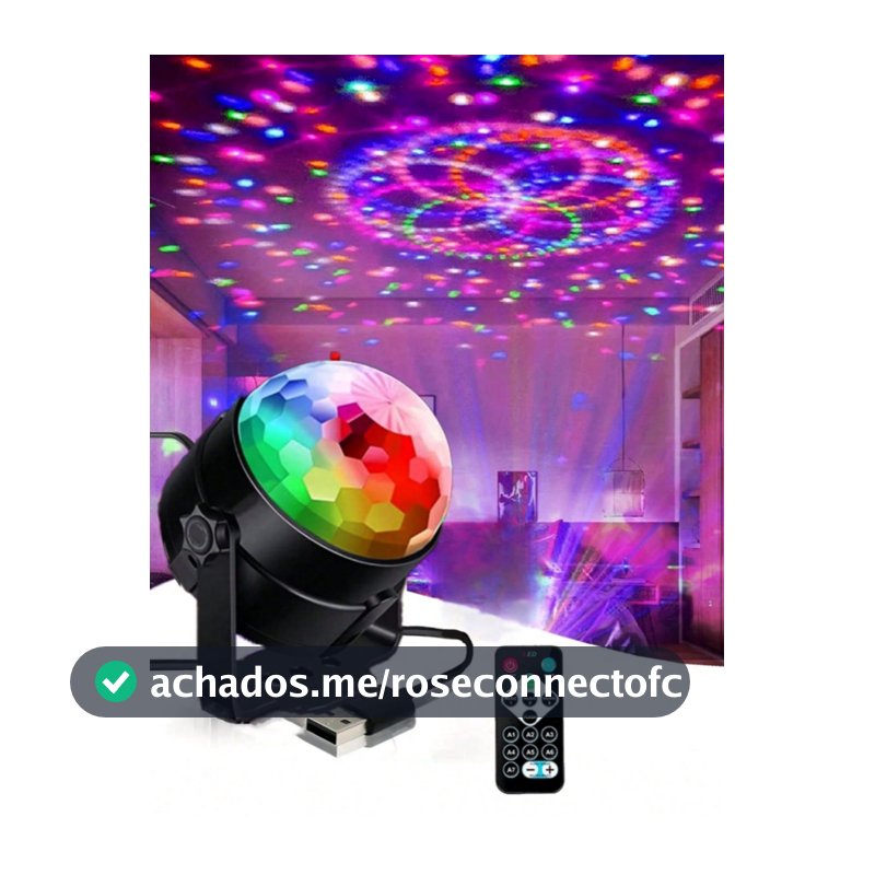 Bola de Discoteca com Controle Remoto, Iluminação de Palco LED Ativada por Som DJ, Alimentada por USB, Adequada para Decoração de Festa de Aniversário, Casamento, Natal, Suporte Autônomo, Sem Bateria Necessária, Bola de Discoteca