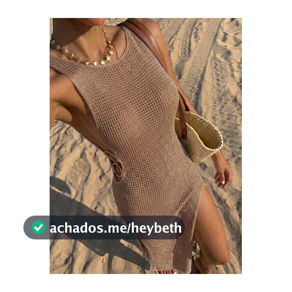 Vestido Longo Feminino Boêmio Casual Sexy com Recortes Vazados Transparente Sem Mangas Ajustado Costas Abertas para Praia e Férias de Verão