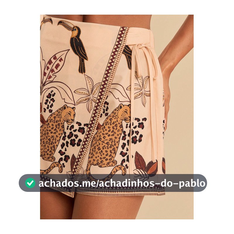 Travachic Saia-Short Feminina de Férias com Estampa de Leopardo, Nó Lateral, Cor Damasco, Verão, Tropical, Elegante, Havaiana, para Praia, Festa na Piscina, Festival e Casual