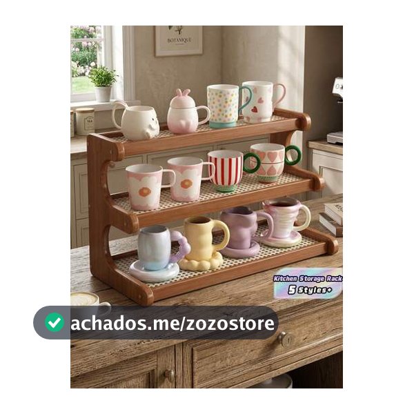 O Rack de Armazenamento de Cozinha adota um novo design multifuncional de estilo chinês, integrando funções de rack de armazenamento de mesa de jantar de alta qualidade, rack de xícaras de chá e rack de armazenamento e organização de sala de estar. Adequado para escritório, sala de estar, quarto e o...