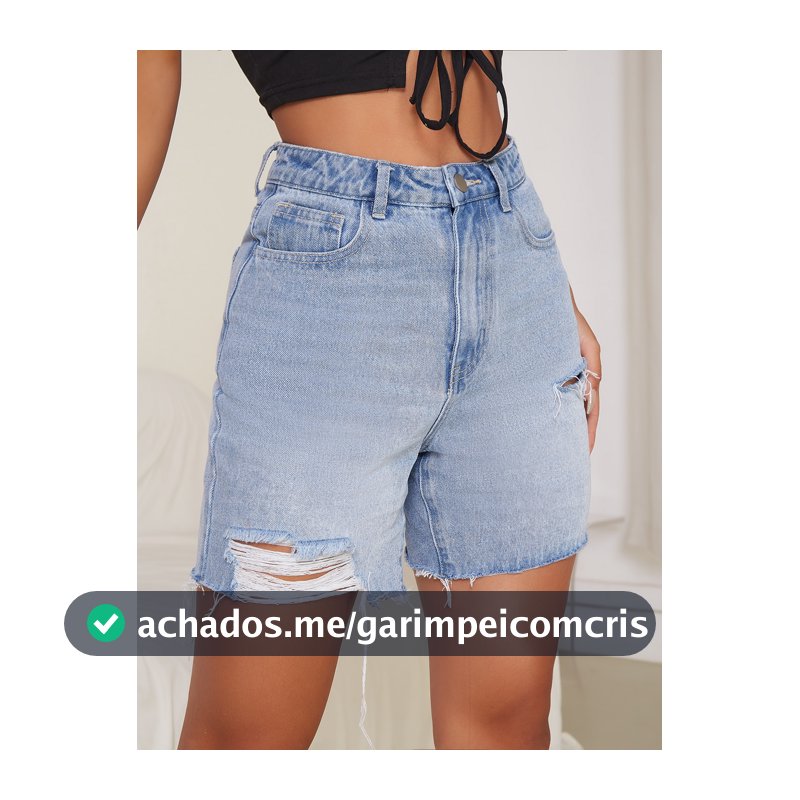 SHEIN EZwear Botão Simples Short Jeans