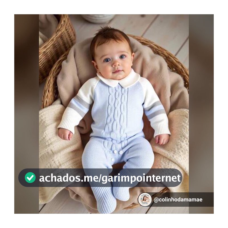 SHEIN Macacão de Tricô com Pé para Bebê Recém-Nascido Menino