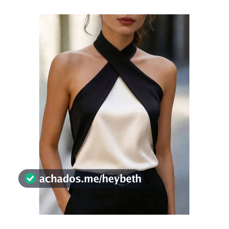 SHEIN Clasi Camisa Elegante de Blocos de Cor para Uso Diário para Mulheres, Tecido Confortável, Primavera/Verão