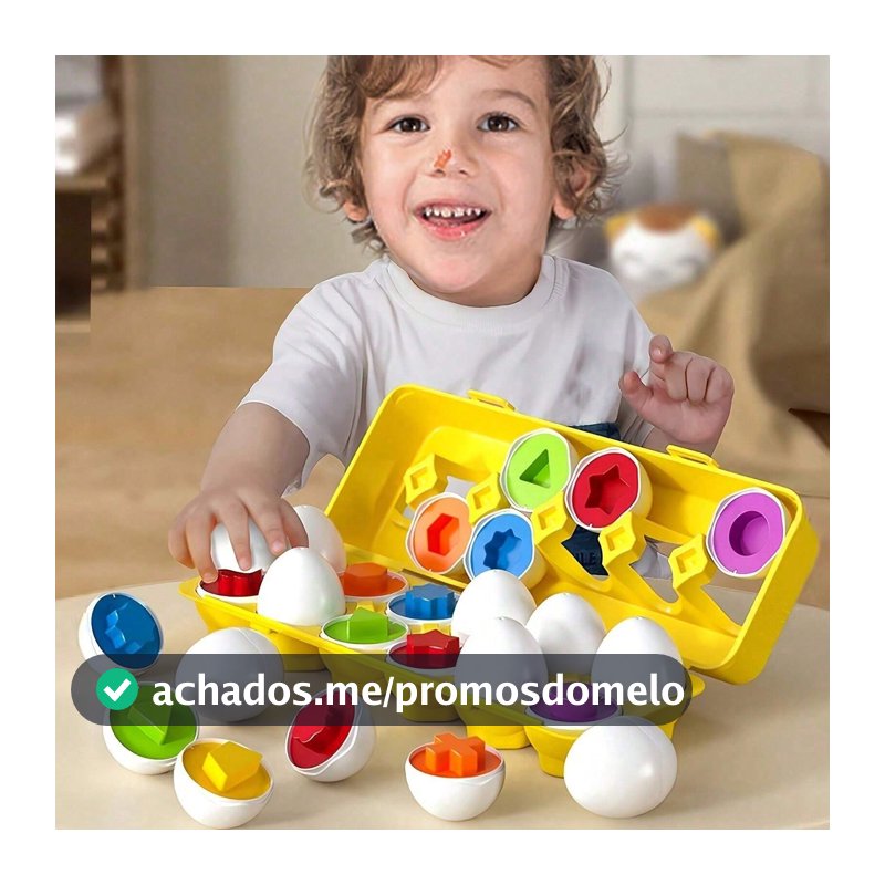 12 Peças Conjunto de Ovos Combinados - Brinquedo Educacional de Aprendizagem de Cores e Formas, Brinquedo de Desenvolvimento de Habilidades Motoras Finas para Meninos e Meninas, Presente de Páscoa, Inclui 12 Ovos Combinados de Formas e Cores Coordenadas, Brinquedo Montessori, Brinquedo Educacional S...