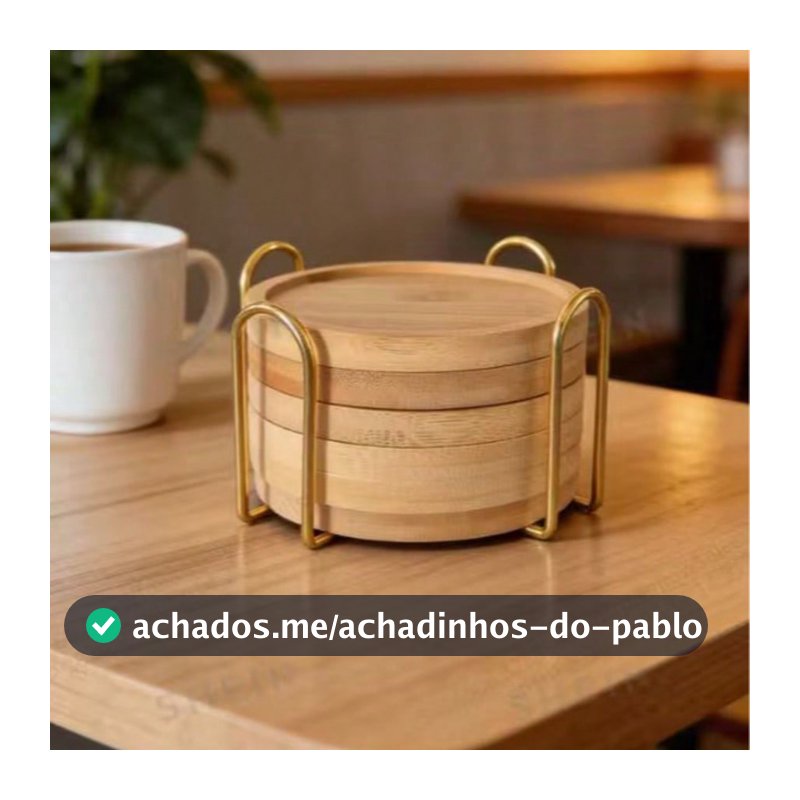 6 Peças Conjunto de Porta-Copos de Bambu com Base - Porta-Copos de Madeira Natural, À Prova d'Água e Resistente ao Calor, Adequado para Decoração de Casa/Bar/Cozinha