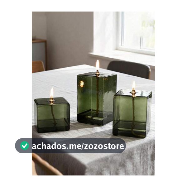 Cirelle 1 Peça Lâmpada de Óleo de Vidro Quadrada Criativa e Colorida, Ornamento Decorativo de Estilo Europeu para Casa, Lâmpada de Manteiga Sem Fumaça Moderna para Escrivaninha