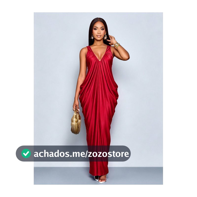 SOLERSUN Vestido Longo Sexy Franzido e Drapeado para Mulheres, Sem Mangas, Decote V Profundo, Costas Abertas, Ajuste Slim, Elegante, Resort, Casamento, Jantar, Festa, Encontro à Noite, Bodycon, Vermelho Escuro, Verão