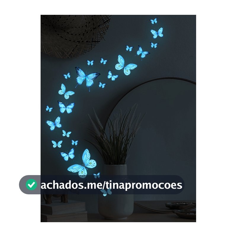 23 Peças Adesivos de Parede Borboleta Azul Que Brilha no Escuro para Decoração de Quarto e Sala de Estar, Adesivo Luminoso de Borboleta Luz Noturna, Decoração de Jardim, Decoração de Casamento