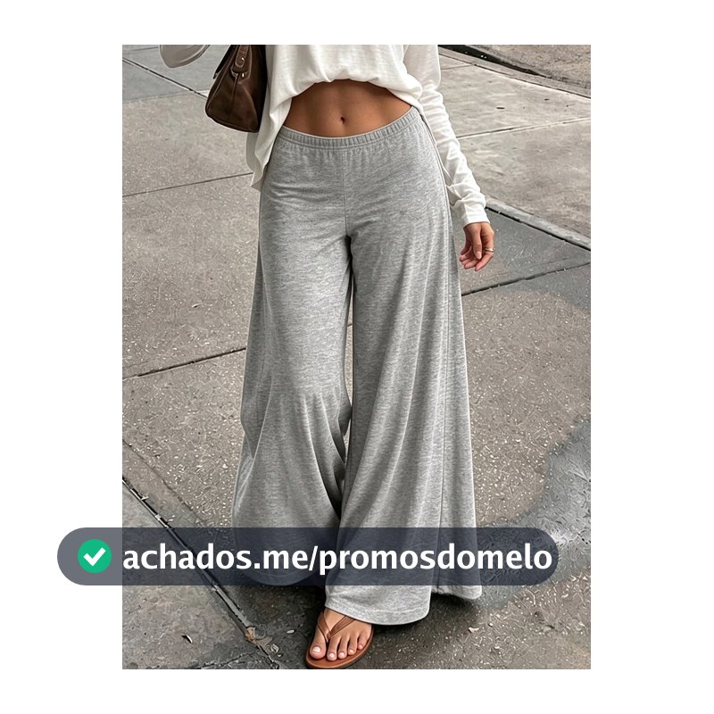 INAWLY Calça Longa Casual Solta de Perna Larga com Cintura Elástica de Cor Sólida para Mulheres