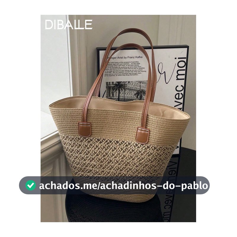 Bolsa Tote de Palha de Grande Capacidade 2026, Bolsa de Ombro Versátil e Fashion para Uso Diário, Bolsa Tote de Palha Trançada para Praia, Férias e Viagem, Presente
