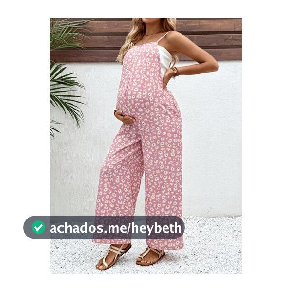 SHEIN Macacão Floral de Maternidade, Casual para Férias