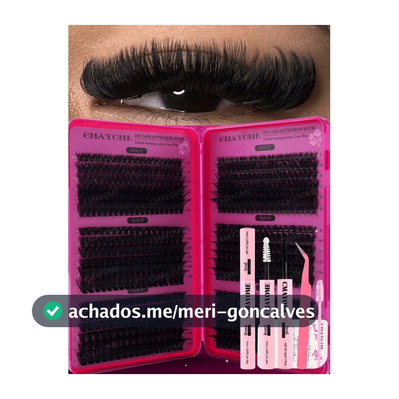 648/684/720 Peças Cílios Postiços em Aglomerado de Grande Capacidade, Conjunto de Extensão de Cílios Espesso e Encaracolado, Curvatura D, Kit de Extensão de Cílios DIY, Cílios Individuais Fofos e Macios, Crie um Visual de Maquiagem Completo e Natural, Fácil e Conveniente DIY em Casa, Cílios em Aglom...
