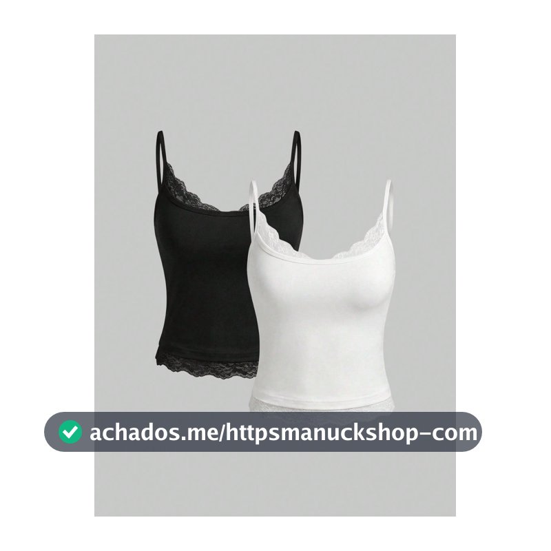 Aloruh 2 Peças Conjunto Casual Diário de Mulher, Simples, Cor Sólida, Renda Recortada, Regata Ajustada, Versátil Conjunto de Verão de 2 Peças, Regata Casual Feminina, Regata Branca, Regata Casual de Primavera