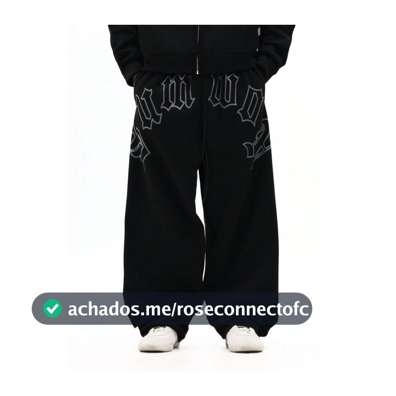Calça de Moletom Folgada com Estampa Gótica de Entrepernas para Streetwear Casual da SUMWON