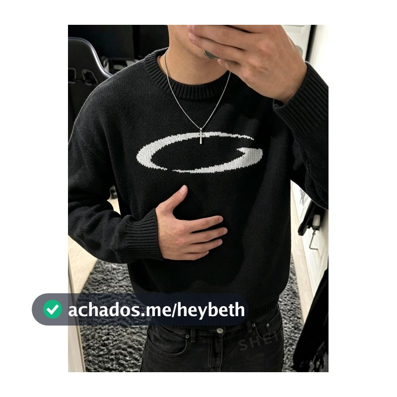 Claim Dot Suéter Masculino de Manga Longa com Blocos de Cor e Textura Canelada, Moda Streetwear Y2K, Conjunto Combinando para Casais, Outono