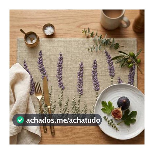 2/4/6/8 Peças Jogos Americanos Retangulares com Estampa de Lavanda, Adequados para Casa, Restaurante, Celebração de Feriado, Decoração de Mesa de Banquete