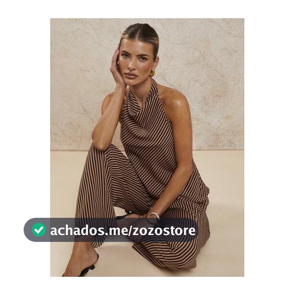 COSMINA Conjunto de 2 Peças Elegante de Listras Halter para Resort Feminino, Primavera/Verão