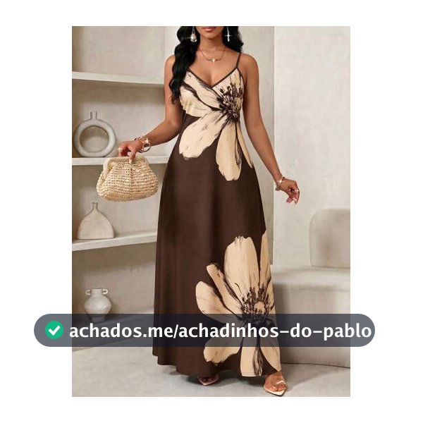 SHEIN Lady Vestido Casual de Férias com Estampa Floral Plus Size