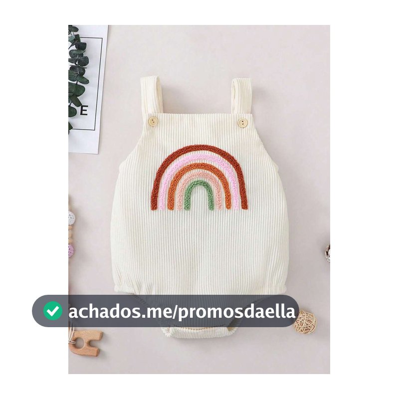 Bodysuit de Bebê Recém-Nascido Bordado com Arco-Íris, Macacão Casual Fofo para Engatinhar, Melhor Presente para os Pequenos