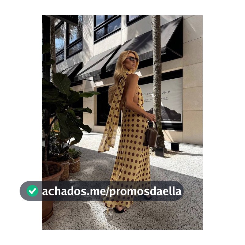 Vestido Longo Maxi com Decote Halter e Costas Abertas, Vestido de Verão Elegante de Chiffon para Férias e Festa, Amarelo com Poá