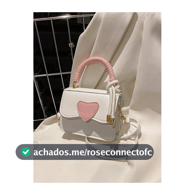 1 Peça Mini Bolsa De Coração Em Forma De Meninas, Bolsa Transversal Em Pu Com Estilo De Capa Contrastante, Para Uso Diário