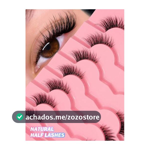 Asiteo 7 Pares de Cílios Postiços Meia-Pálpebra, Leves e Macios, Criam Efeito de Maquiagem de Olho de Gato, Alongam Naturalmente os Cantos dos Olhos, Haste Transparente, Adequado para Maquiagem Diária, Duradouro e Reutilizável.