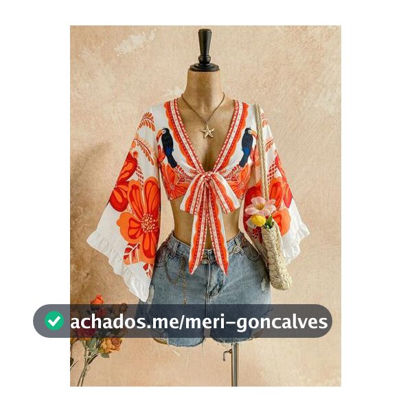 Soleia Camisa casual de férias com amarração frontal, manga flare com babado na barra, estampa de leopardo