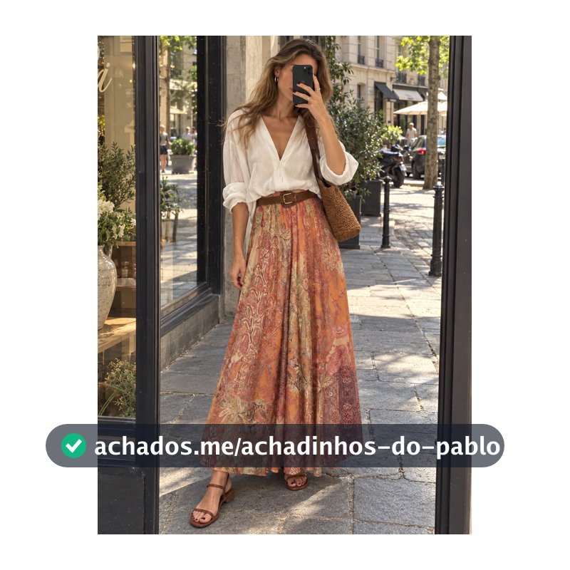 Saia Casual Feminina com Estampa de Castanha para Férias de Verão