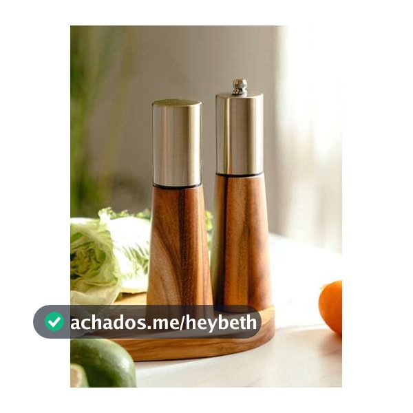 2 Peças Conjunto de Moinho de Pimenta e Saleiro de Madeira, Rotor de Cerâmica Ajustável e Durável, Acessório de Mesa, Tempero Fresco, Presente Perfeito