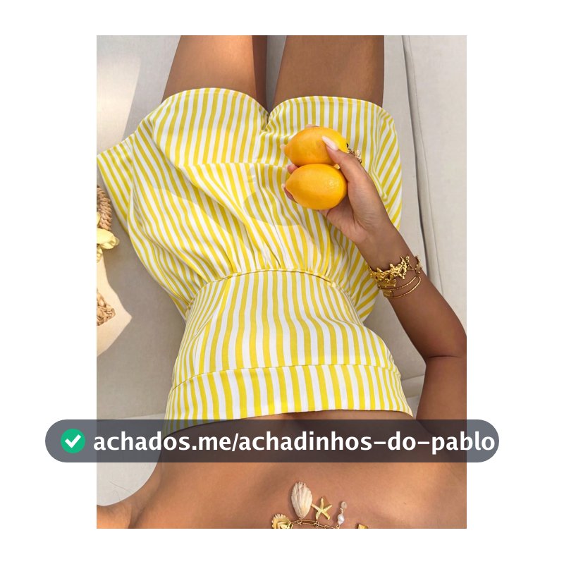 Sunnyshic Macacão de Perna Larga com Cintura Marcada, Listrado em Amarelo e Branco, Estilo Casual de Férias, Uso Diário, Roupa de Verão para Férias