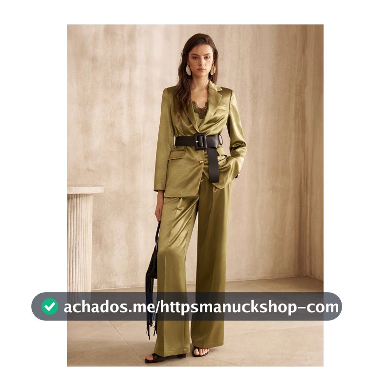 MOTF PREMIUM CALÇA SOCIAL FEMININA DE CETIM TEXTURIZADO, MODA PARA O DIA A DIA, OUTONO/INVERNO