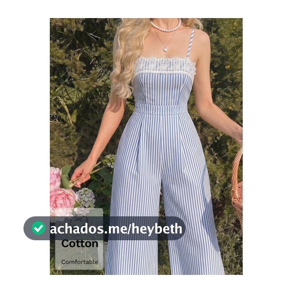 Skyraze Macacão Camisole Feminino Azul Claro com Patchwork de Renda Plissado, Casual Elegante para o Dia a Dia, Volta às Aulas, Campus, Férias de Verão, Halloween